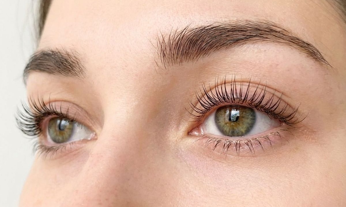 Lash lift results at Obsidian Clinics Glasgow — lifted and tinted natural lashes